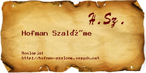 Hofman Szalóme névjegykártya
